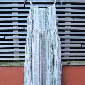 CP SHADES JACQUARD WEAVE LINEN HAZEL DRESS SMALL